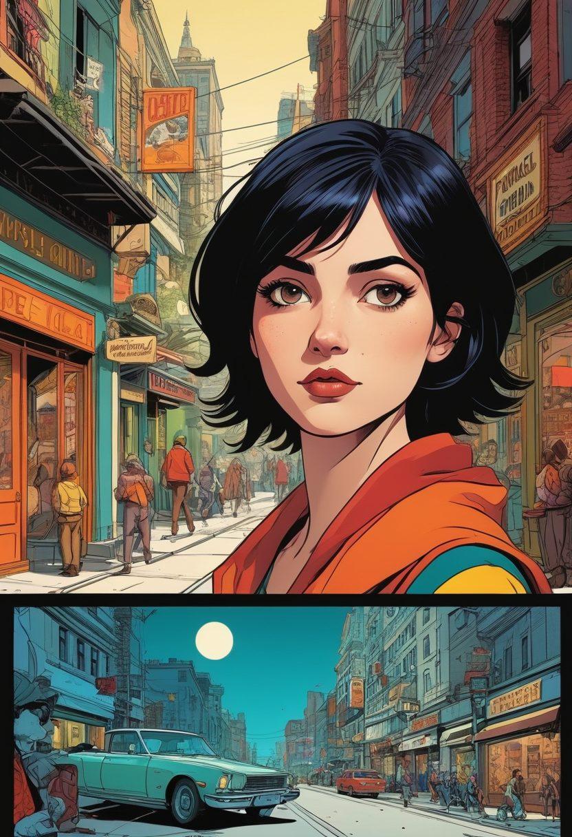 An artistic fusion of a graphic novel page transitioning into a dynamic adult animation scene, showcasing characters evolving in style and design. Incorporate elements of illustrated panels merging seamlessly with vibrant animated frames, filled with a variety of expressions and actions. The background should reflect a blend of comic book aesthetics with a hint of mature themes, using bold lines and rich colors to signify the evolution. Emphasize a contrast between the two styles, highlighting the journey from paper to screen. super-realistic. vibrant colors. dynamic composition.